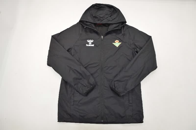 Thailand Quality(AAA) 25/26 Real Betis Black Soccer Windbreaker Thailand Quality(AAA) 25/26 Real Betis Black Soccer Windbreaker