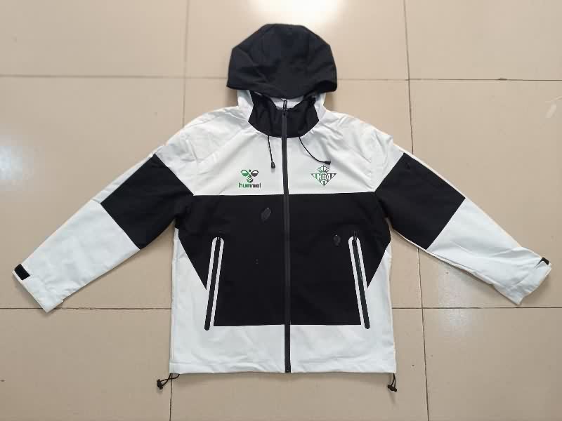 Thailand Quality(AAA) 25/26 Real Betis Black White Soccer Windbreaker Thailand Quality(AAA) 25/26 Real Betis Black White Soccer Windbreaker