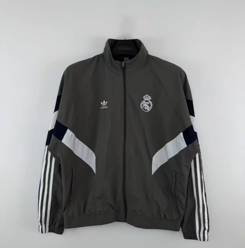 Thailand Quality(AAA) 25/26 Real Madrid Grey Soccer Windbreaker Thailand Quality(AAA) 25/26 Real Madrid Grey Soccer Windbreaker