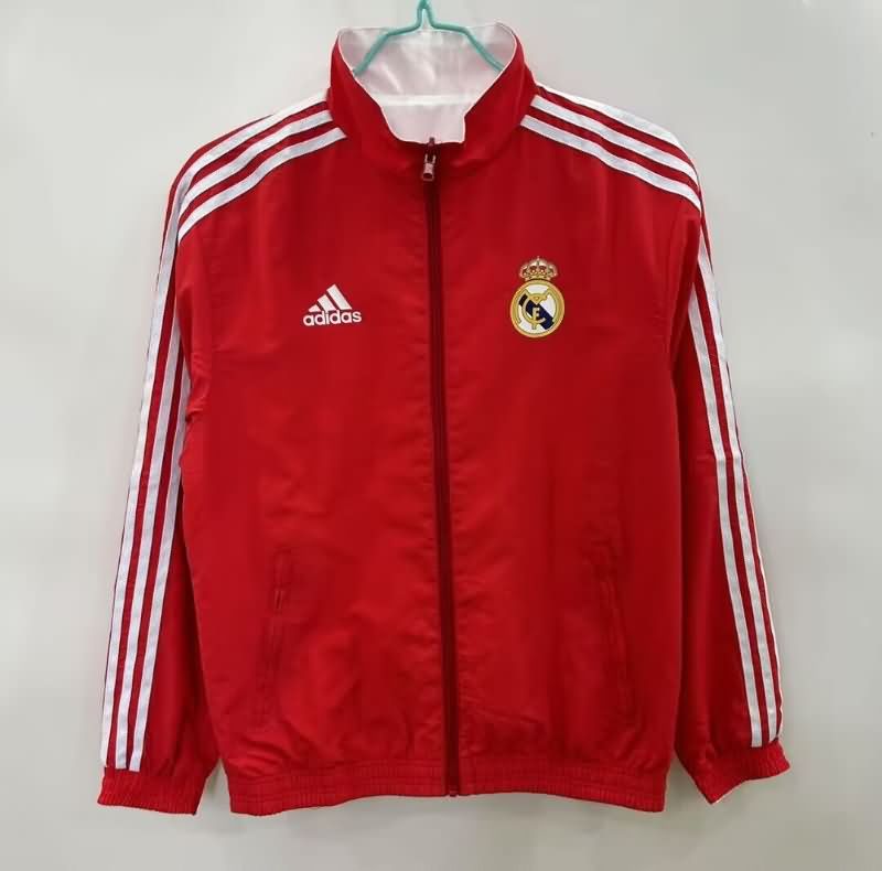 Thailand Quality(AAA) 25/26 Real Madrid Red White Reversible Soccer Windbreaker Thailand Quality(AAA) 25/26 Real Madrid Red White Reversible Soccer Windbreaker
