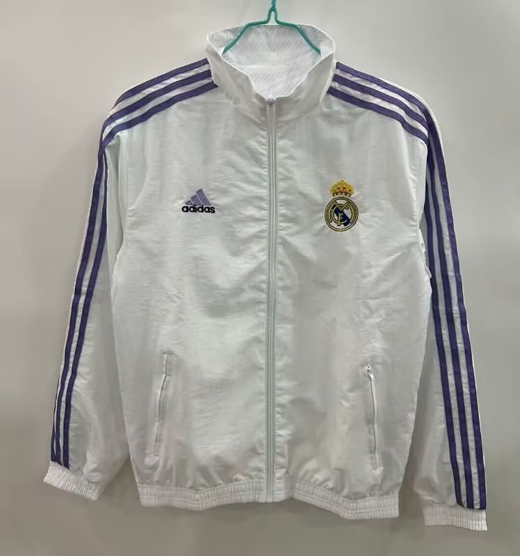 Thailand Quality(AAA) 25/26 Real Madrid White White Reversible Soccer Windbreaker Thailand Quality(AAA) 25/26 Real Madrid White White Reversible Soccer Windbreaker