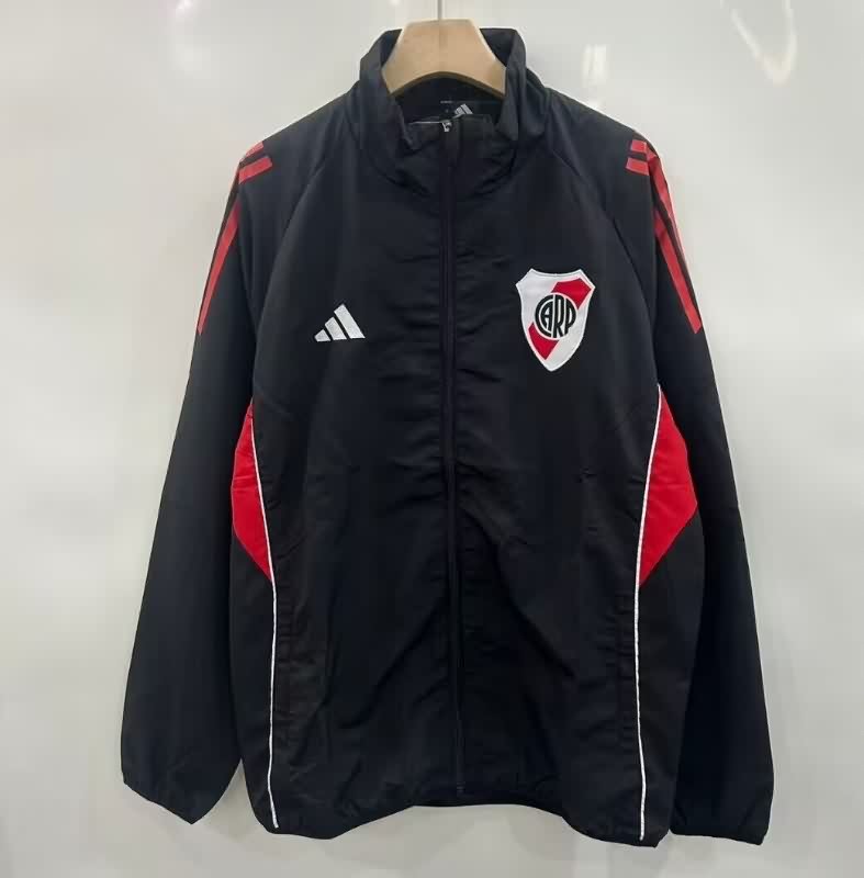 Thailand Quality(AAA) 2026 River Plate Black Soccer Windbreaker Thailand Quality(AAA) 2026 River Plate Black Soccer Windbreaker
