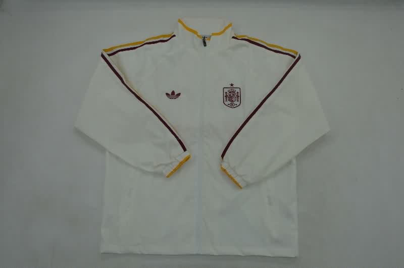 Thailand Quality(AAA) 2026 Spain Beige Soccer Windbreaker Thailand Quality(AAA) 2026 Spain Beige Soccer Windbreaker