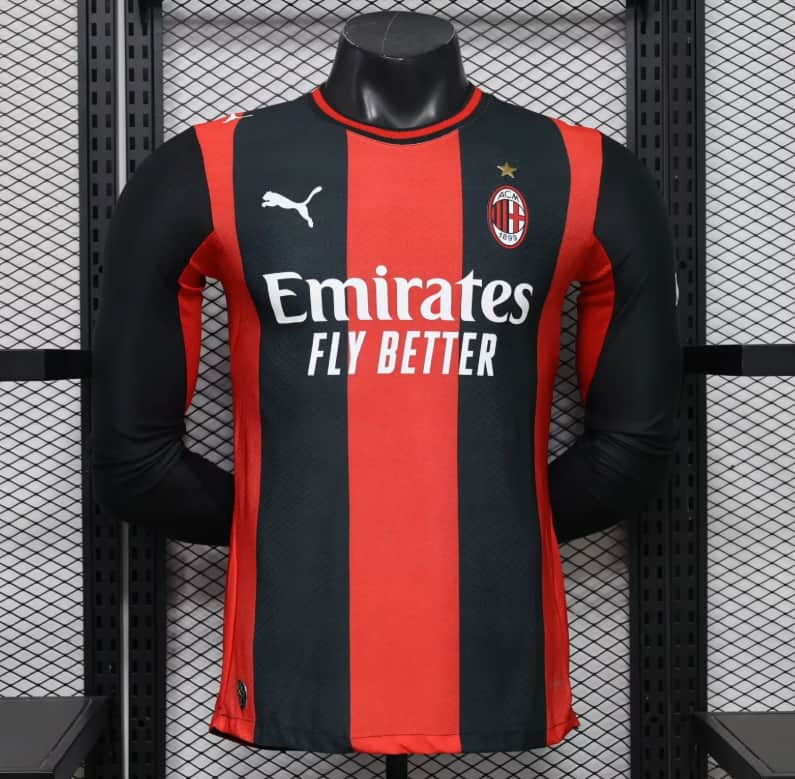 Thailand Quality(AAA) 26/27 AC Milan Home Long Sleeve Soccer Jersey (Player) Leaked Thailand Quality(AAA) 26/27 AC Milan Home Long Sleeve Soccer Jersey (Player) Leaked