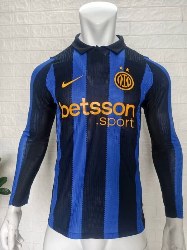 Thailand Quality(AAA) 26/27 Inter Milan Home Long Sleeve Soccer Jersey (Player) Leaked Thailand Quality(AAA) 26/27 Inter Milan Home Long Sleeve Soccer Jersey (Player) Leaked