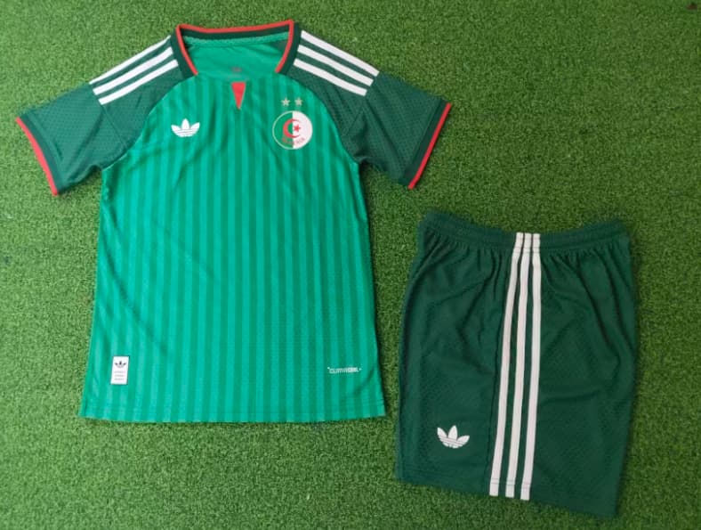 2026 Algeria World Cup Away Kids Soccer Jersey And Shorts 2026 Algeria World Cup Away Kids Soccer Jersey And Shorts