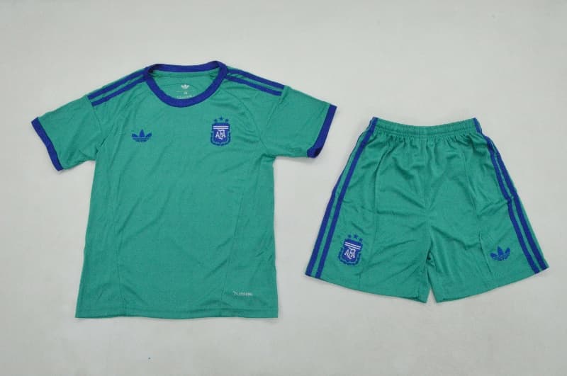 2026 Argentina World Cup Goalkeeper Green Kids Soccer Jersey And Shorts 2026 Argentina World Cup Goalkeeper Green Kids Soccer Jersey And Shorts