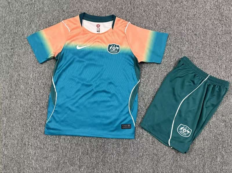 2026 Australia World Cup Away Kids Soccer Jersey And Shorts 2026 Australia World Cup Away Kids Soccer Jersey And Shorts