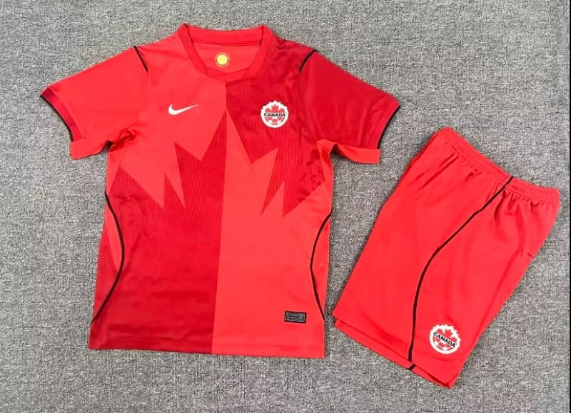 2026 Canada World Cup Home Kids Soccer Jersey And Shorts 2026 Canada World Cup Home Kids Soccer Jersey And Shorts