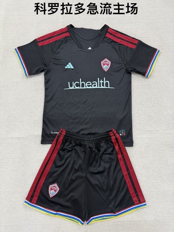 2026 Colorado Rapids Home Kids Soccer Jersey And Shorts 2026 Colorado Rapids Home Kids Soccer Jersey And Shorts