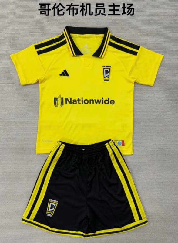 2026 Columbus Crew Home Kids Soccer Jersey And Shorts 2026 Columbus Crew Home Kids Soccer Jersey And Shorts