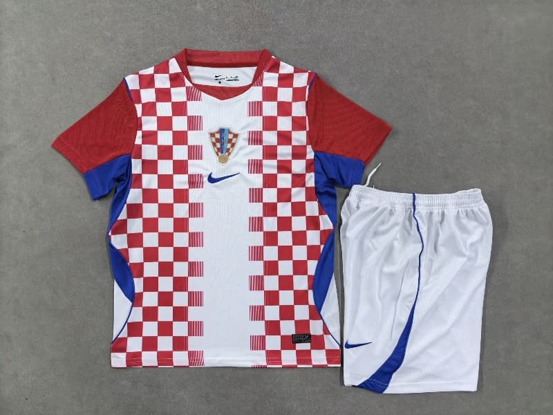 2026 Croatia World Cup Home Kids Soccer Jersey And Shorts 2026 Croatia World Cup Home Kids Soccer Jersey And Shorts