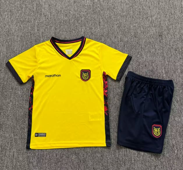 2026 Ecuador Home Kids Soccer Jersey And Shorts 2026 Ecuador Home Kids Soccer Jersey And Shorts