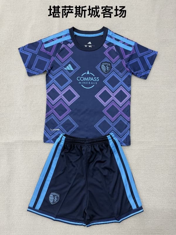 2026 Kansas City Away Kids Soccer Jersey And Shorts 2026 Kansas City Away Kids Soccer Jersey And Shorts