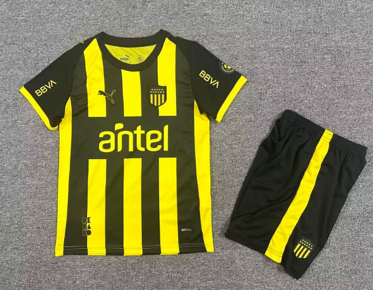 2026 Penarol Home Kids Soccer Jersey And Shorts 2026 Penarol Home Kids Soccer Jersey And Shorts