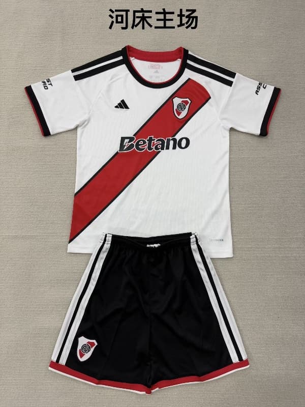 2026 River Plate Home Kids Soccer Jersey And Shorts 2026 River Plate Home Kids Soccer Jersey And Shorts