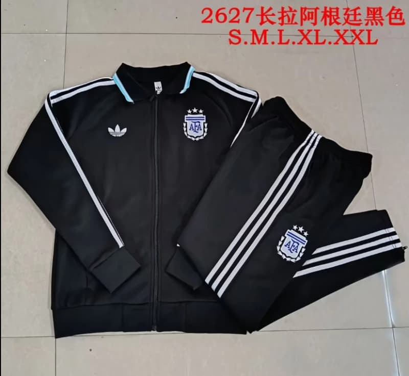 Thailand Quality(AAA) 2026 Argentina Black Soccer Tracksuit Thailand Quality(AAA) 2026 Argentina Black Soccer Tracksuit