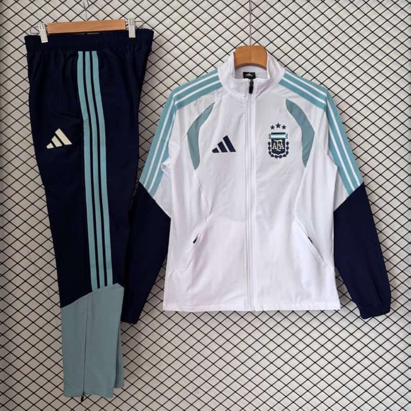Thailand Quality(AAA) 2026 Argentina White Soccer Tracksuit 04 Thailand Quality(AAA) 2026 Argentina White Soccer Tracksuit 04