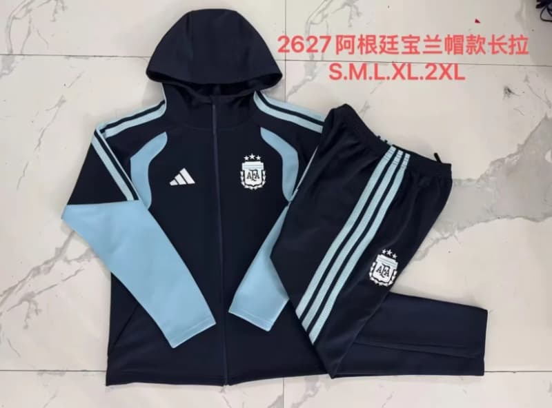 Thailand Quality(AAA) 2026 Argentina Dark Blue Soccer Tracksuit 06 Thailand Quality(AAA) 2026 Argentina Dark Blue Soccer Tracksuit 06
