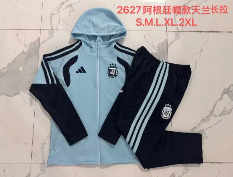 Thailand Quality(AAA) 2026 Argentina Light Blue Soccer Tracksuit Thailand Quality(AAA) 2026 Argentina Light Blue Soccer Tracksuit