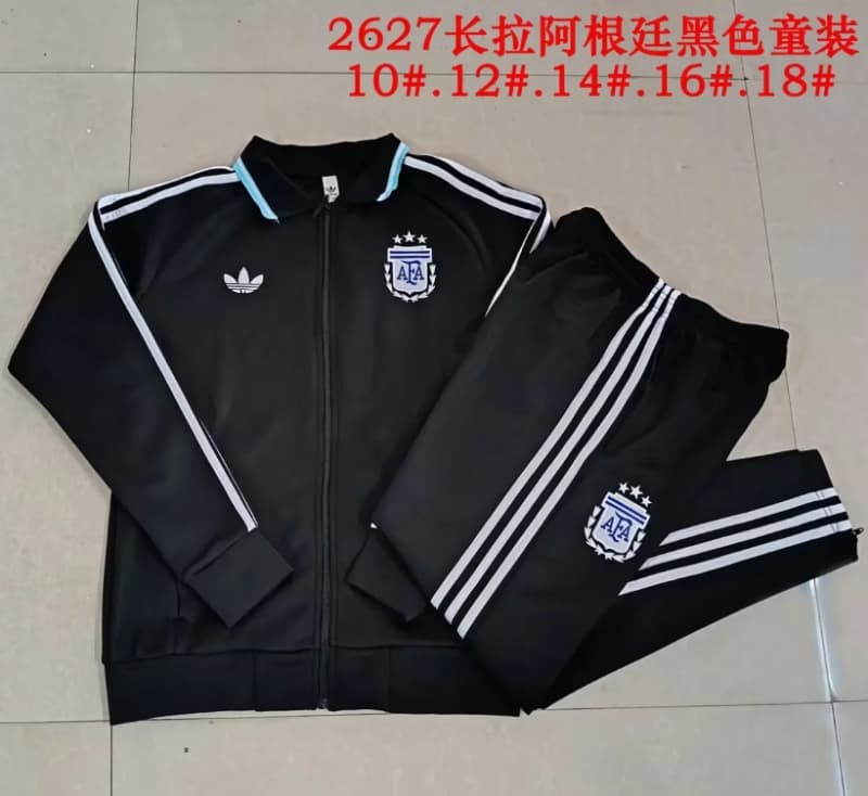 Kids - Thailand Quality(AAA) 2026 Argentina Black Soccer Tracksuit Kids - Thailand Quality(AAA) 2026 Argentina Black Soccer Tracksuit