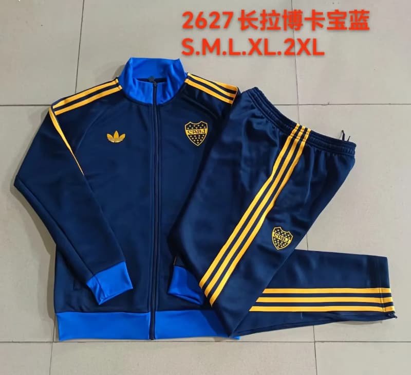 Thailand Quality(AAA) 2026 Boca Juniors Dark Blue Soccer Tracksuit 02 Thailand Quality(AAA) 2026 Boca Juniors Dark Blue Soccer Tracksuit 02