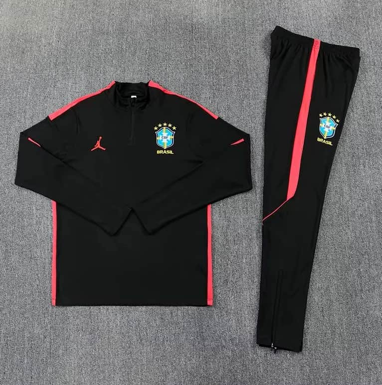 Thailand Quality(AAA) 2026 Brazil Black Soccer Tracksuit Thailand Quality(AAA) 2026 Brazil Black Soccer Tracksuit