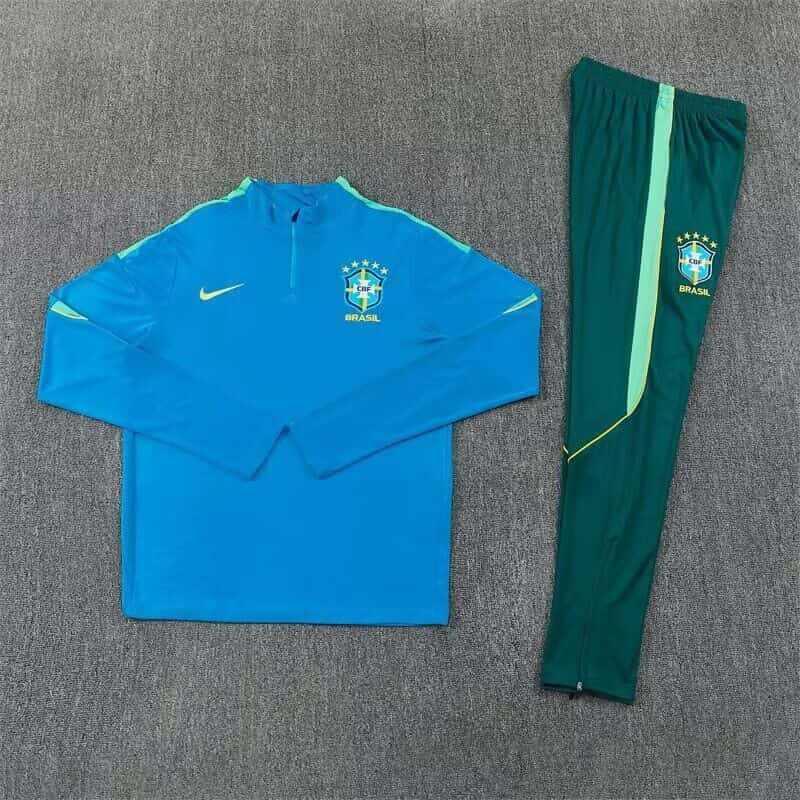 Thailand Quality(AAA) 2026 Brazil Blue Soccer Tracksuit Thailand Quality(AAA) 2026 Brazil Blue Soccer Tracksuit