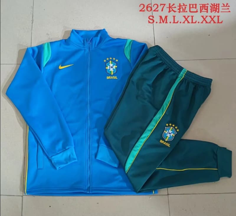Thailand Quality(AAA) 2026 Brazil Blue Soccer Tracksuit 02 Thailand Quality(AAA) 2026 Brazil Blue Soccer Tracksuit 02