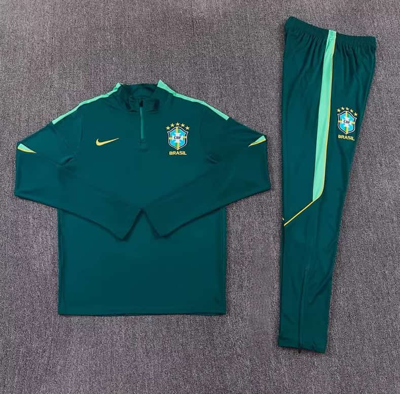 Thailand Quality(AAA) 2026 Brazil Green Soccer Tracksuit Thailand Quality(AAA) 2026 Brazil Green Soccer Tracksuit