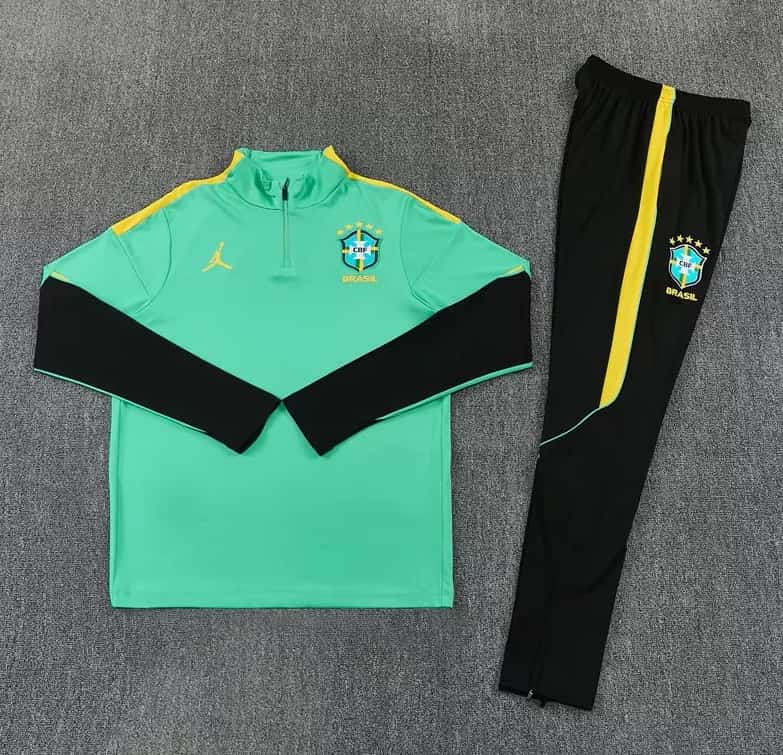 Thailand Quality(AAA) 2026 Brazil Green Soccer Tracksuit 02 Thailand Quality(AAA) 2026 Brazil Green Soccer Tracksuit 02