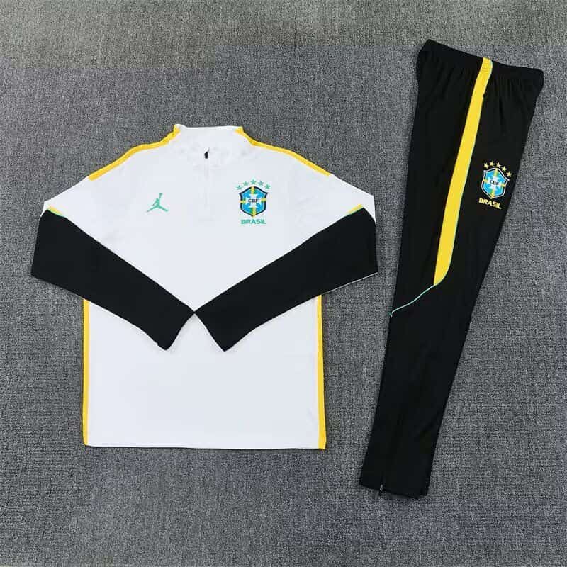 Thailand Quality(AAA) 2026 Brazil White Soccer Tracksuit Thailand Quality(AAA) 2026 Brazil White Soccer Tracksuit