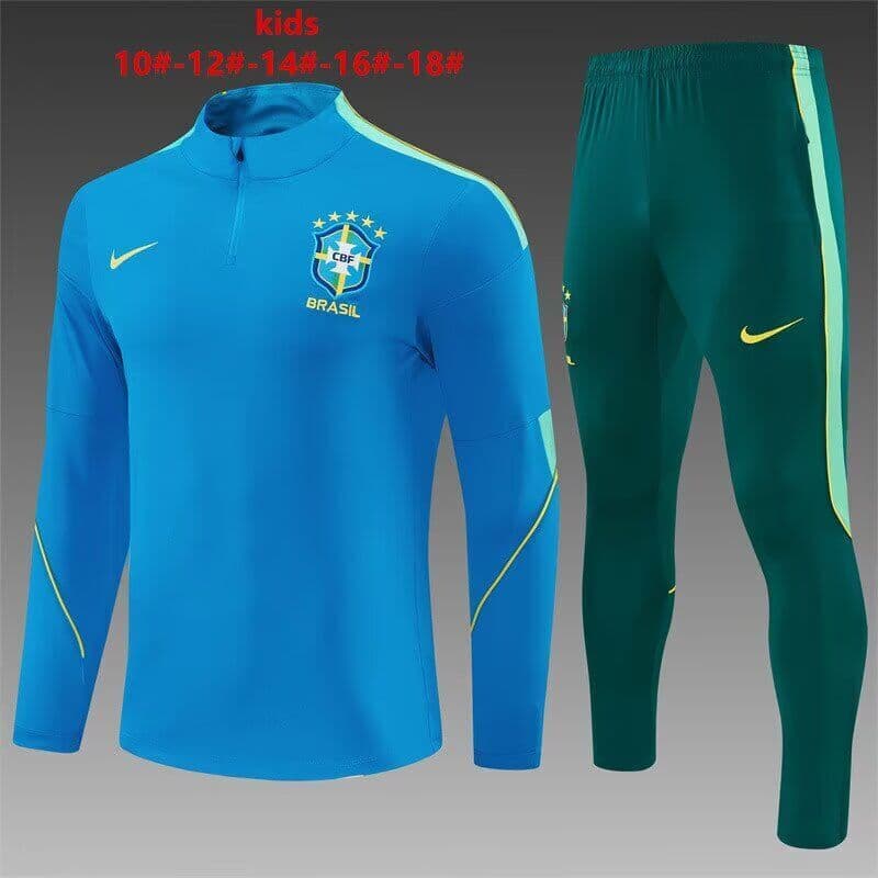 Kids - Thailand Quality(AAA) 2026 Brazil Blue Soccer Tracksuit Kids - Thailand Quality(AAA) 2026 Brazil Blue Soccer Tracksuit