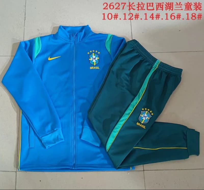 Kids - Thailand Quality(AAA) 2026 Brazil Blue Soccer Tracksuit 02 Kids - Thailand Quality(AAA) 2026 Brazil Blue Soccer Tracksuit 02