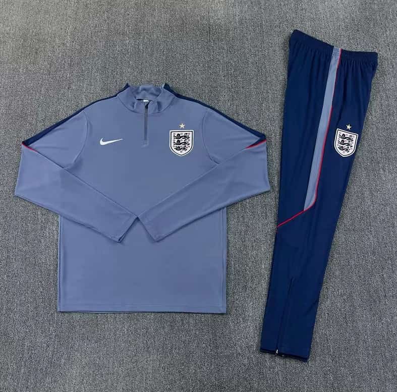 Thailand Quality(AAA) 2026 England Grey Soccer Tracksuit Thailand Quality(AAA) 2026 England Grey Soccer Tracksuit
