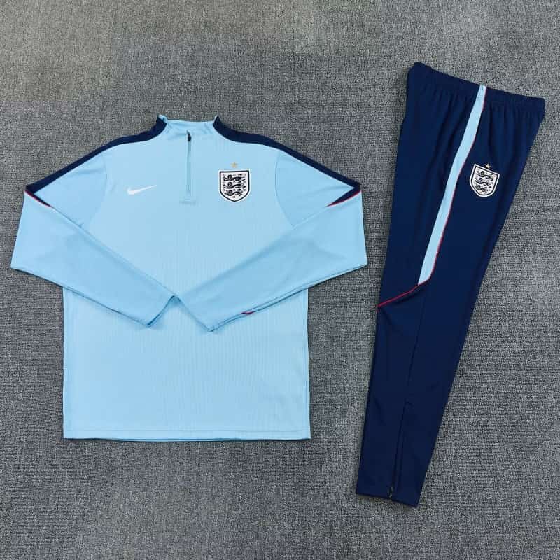 Thailand Quality(AAA) 2026 England Blue Soccer Tracksuit Thailand Quality(AAA) 2026 England Blue Soccer Tracksuit
