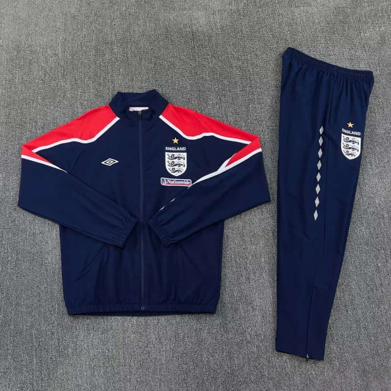 Thailand Quality(AAA) 2026 England Dark Blue Soccer Tracksuit 02 Thailand Quality(AAA) 2026 England Dark Blue Soccer Tracksuit 02
