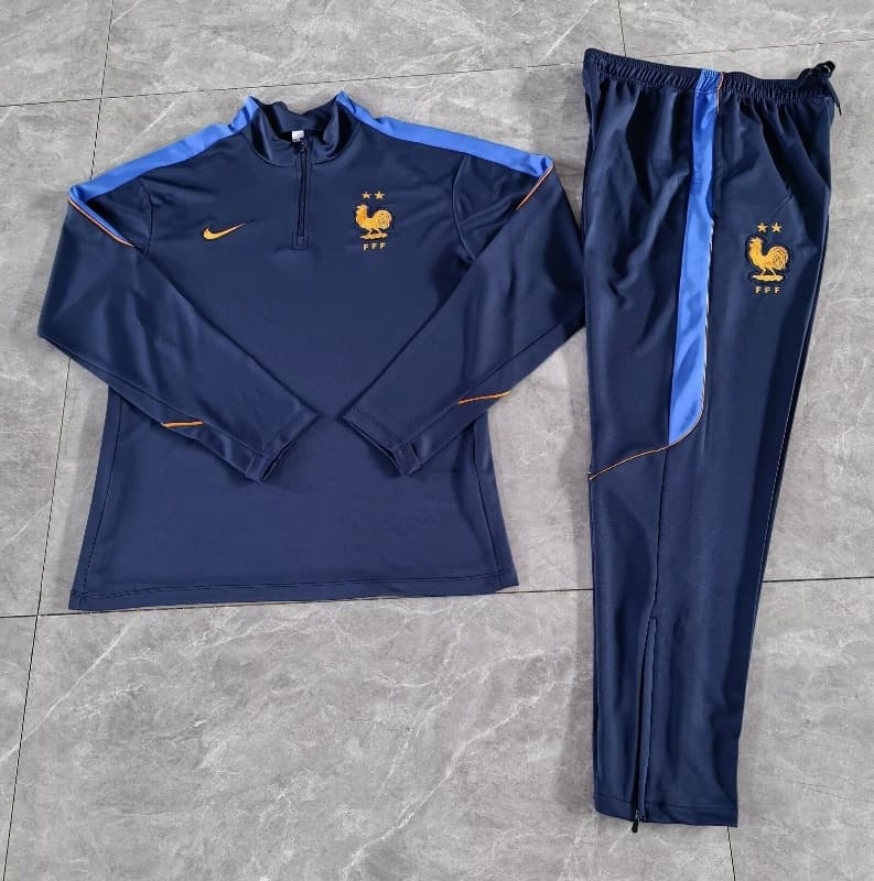 Thailand Quality(AAA) 2026 France Dark Blue Soccer Tracksuit 03 Thailand Quality(AAA) 2026 France Dark Blue Soccer Tracksuit 03