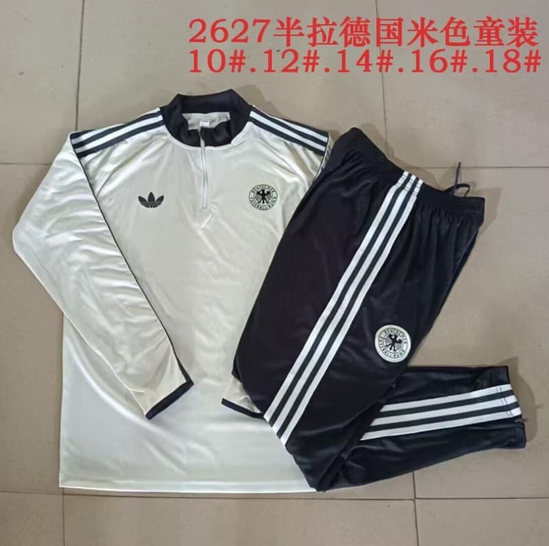 Kids - Thailand Quality(AAA) 2026 Germany Light Yellow Soccer Tracksuit Kids - Thailand Quality(AAA) 2026 Germany Light Yellow Soccer Tracksuit