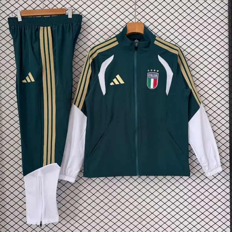Thailand Quality(AAA) 2026 Italy Green Soccer Tracksuit 04 Thailand Quality(AAA) 2026 Italy Green Soccer Tracksuit 04