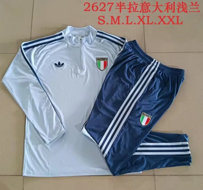 Thailand Quality(AAA) 2026 Italy Light Blue Soccer Tracksuit Thailand Quality(AAA) 2026 Italy Light Blue Soccer Tracksuit