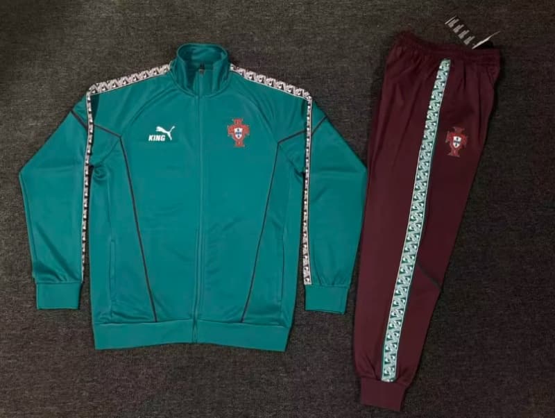 Thailand Quality(AAA) 2026 Portugal Green Soccer Tracksuit 02 Thailand Quality(AAA) 2026 Portugal Green Soccer Tracksuit 02