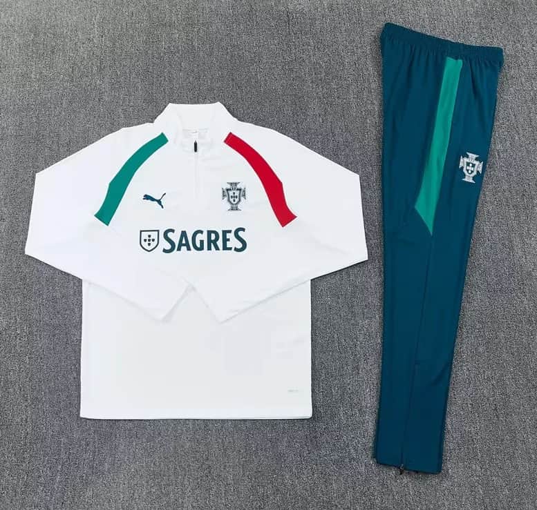 Thailand Quality(AAA) 2026 Portugal White Soccer Tracksuit Thailand Quality(AAA) 2026 Portugal White Soccer Tracksuit