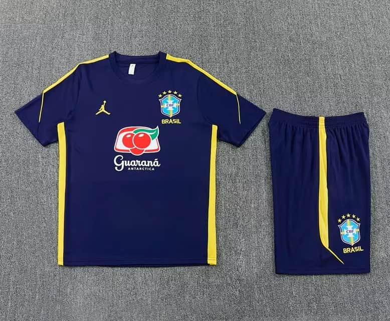 Thailand Quality(AAA) 2026 Brazil Dark Blue Soccer Training Sets Thailand Quality(AAA) 2026 Brazil Dark Blue Soccer Training Sets