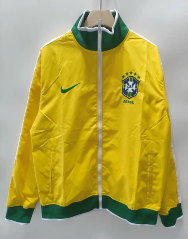 Thailand Quality(AAA) 2026 Brazil Yellow Soccer Windbreaker Thailand Quality(AAA) 2026 Brazil Yellow Soccer Windbreaker