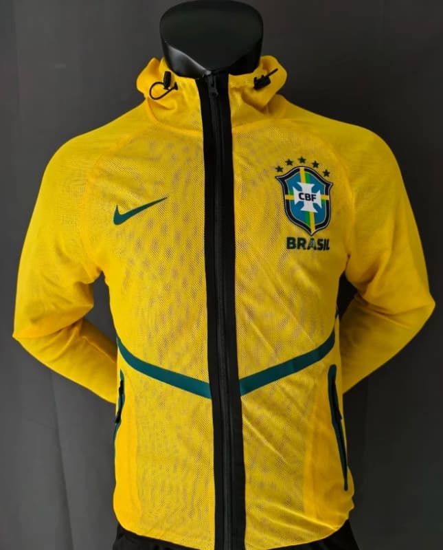 Thailand Quality(AAA) 2026 Brazil Yellow Soccer Windbreaker 02 Thailand Quality(AAA) 2026 Brazil Yellow Soccer Windbreaker 02
