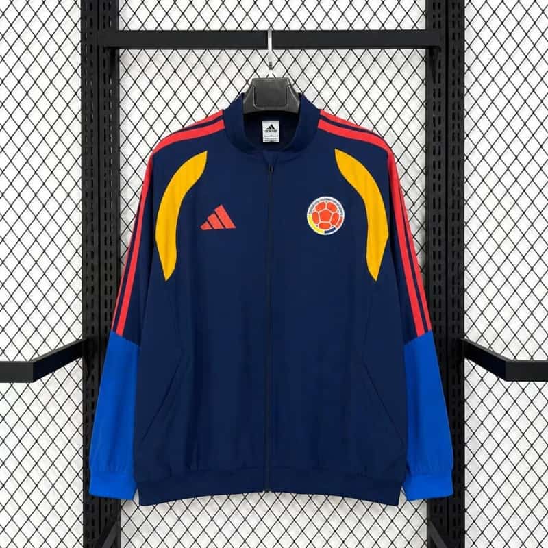 Thailand Quality(AAA) 2026 Colombia Dark Blue Soccer Windbreaker 02 Thailand Quality(AAA) 2026 Colombia Dark Blue Soccer Windbreaker 02