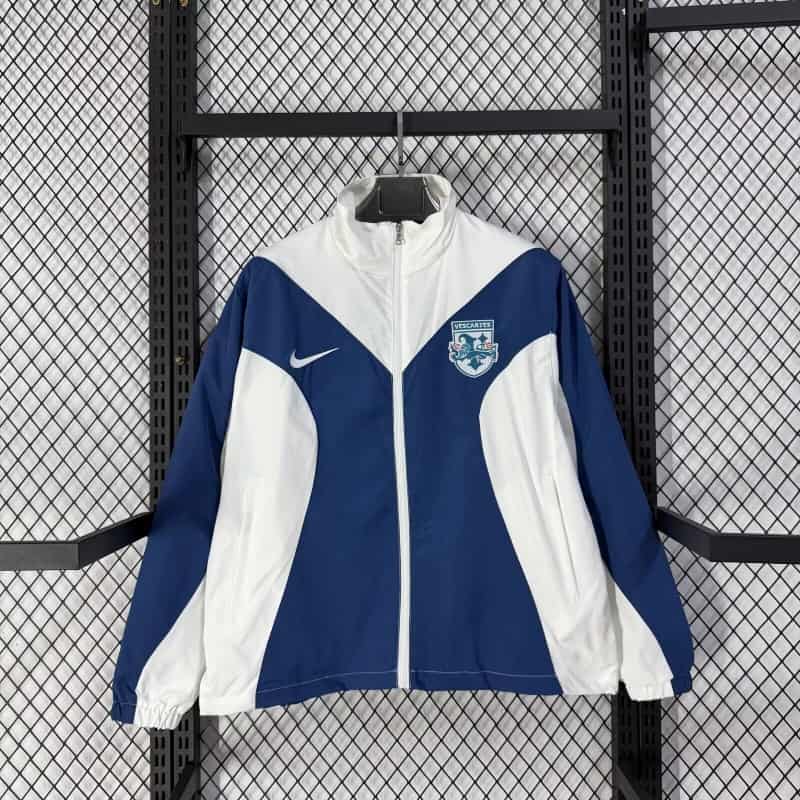 Thailand Quality(AAA) 2026 England White Blue Soccer Windbreaker Thailand Quality(AAA) 2026 England White Blue Soccer Windbreaker