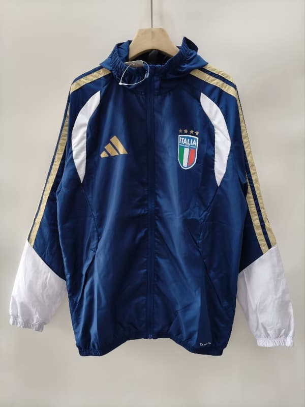 Thailand Quality(AAA) 2026 Italy Blue Soccer Windbreaker Thailand Quality(AAA) 2026 Italy Blue Soccer Windbreaker