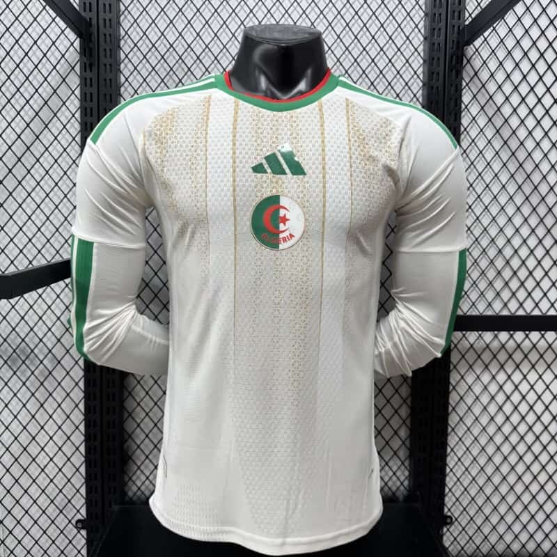 Thailand Quality(AAA) 2026 Algeria World Cup Home Long Sleeve Soccer Jersey(Player) Thailand Quality(AAA) 2026 Algeria World Cup Home Long Sleeve Soccer Jersey(Player)